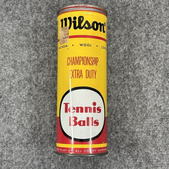 Vintage 60's Wilson Championship Tennis Balls Can 2 Balls Game Sport Room Decor - Picture 2 of 7
